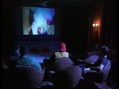 mature and younger girl gangbanged in porn cinema